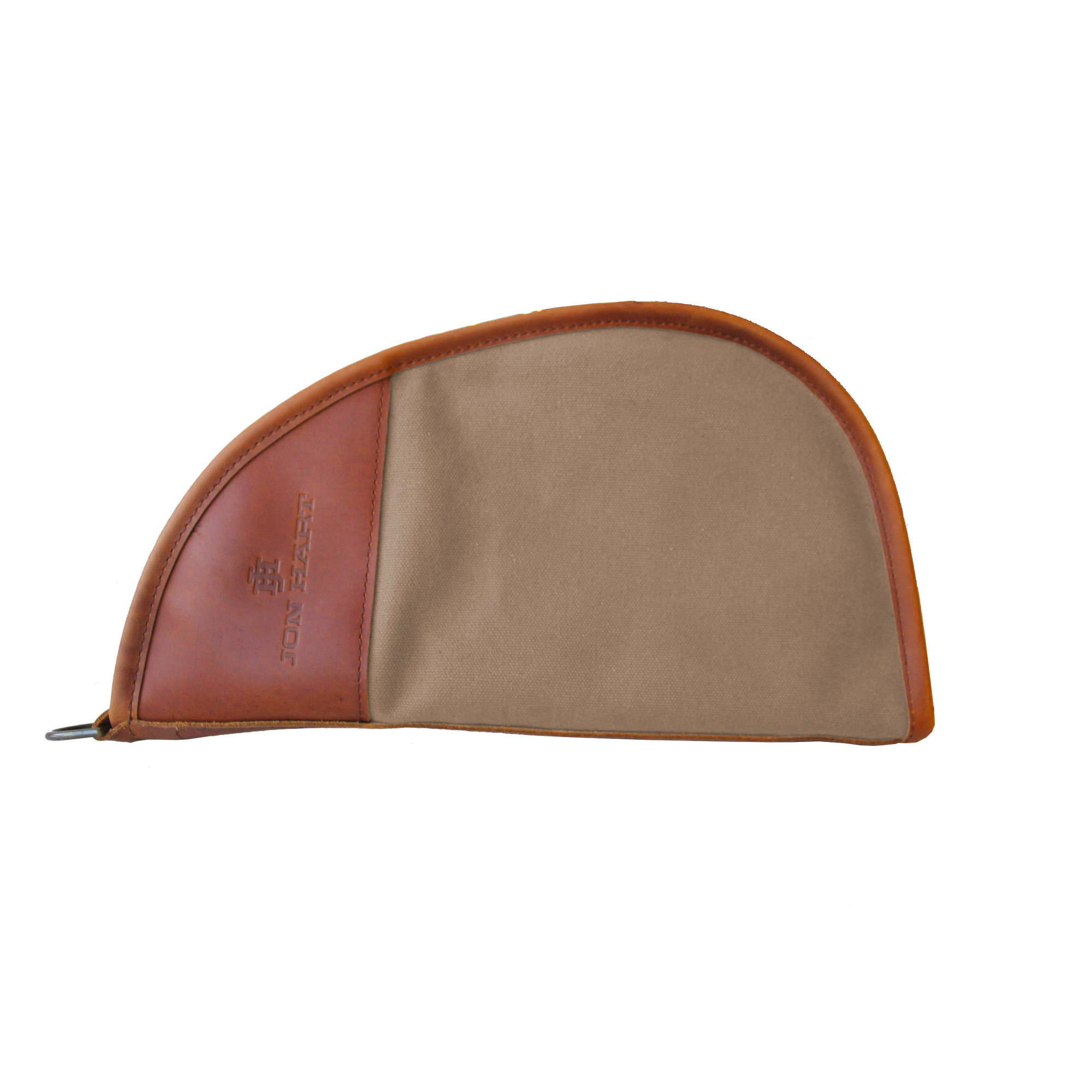 Large Revolver Case - Saddle Coated Canvas Front Angle in Color 'Saddle Coated Canvas'