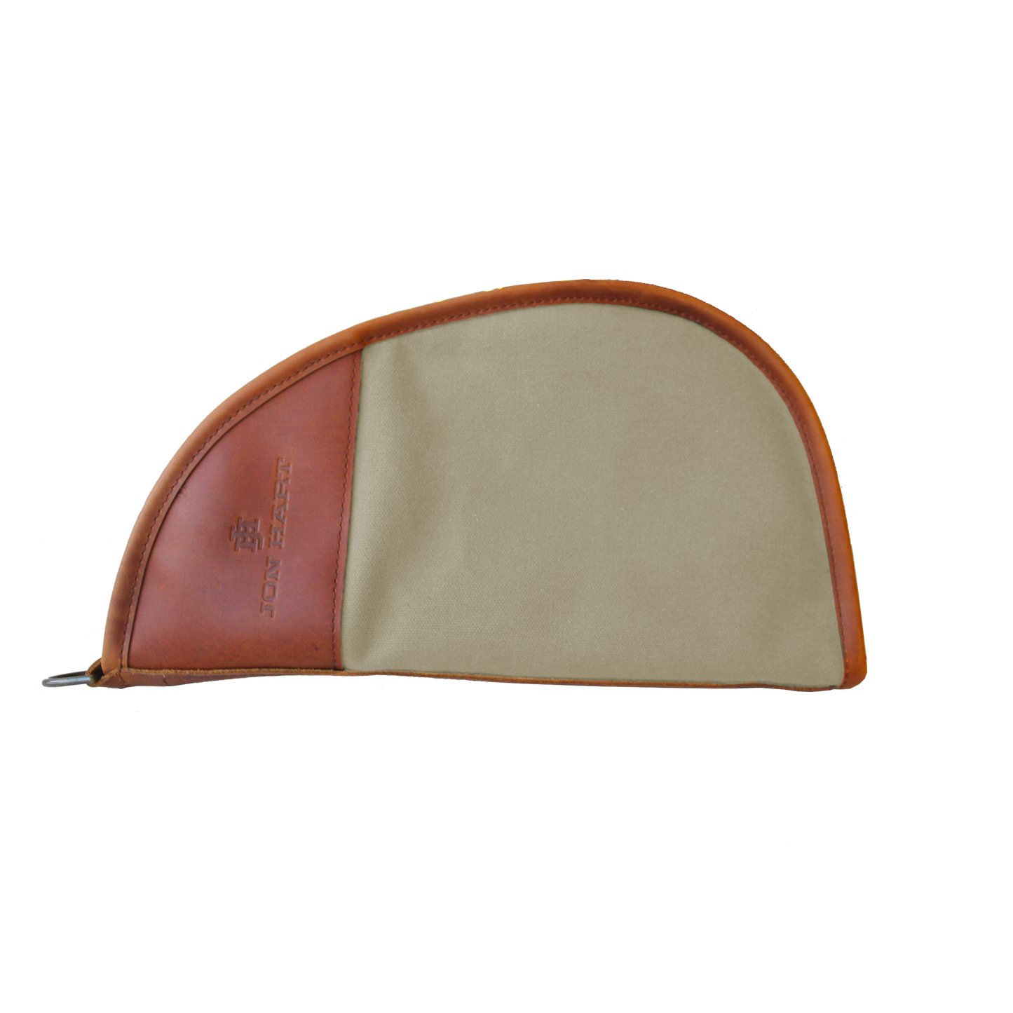 Large Revolver Case - Tan Coated Canvas Front Angle in Color 'Tan Coated Canvas'