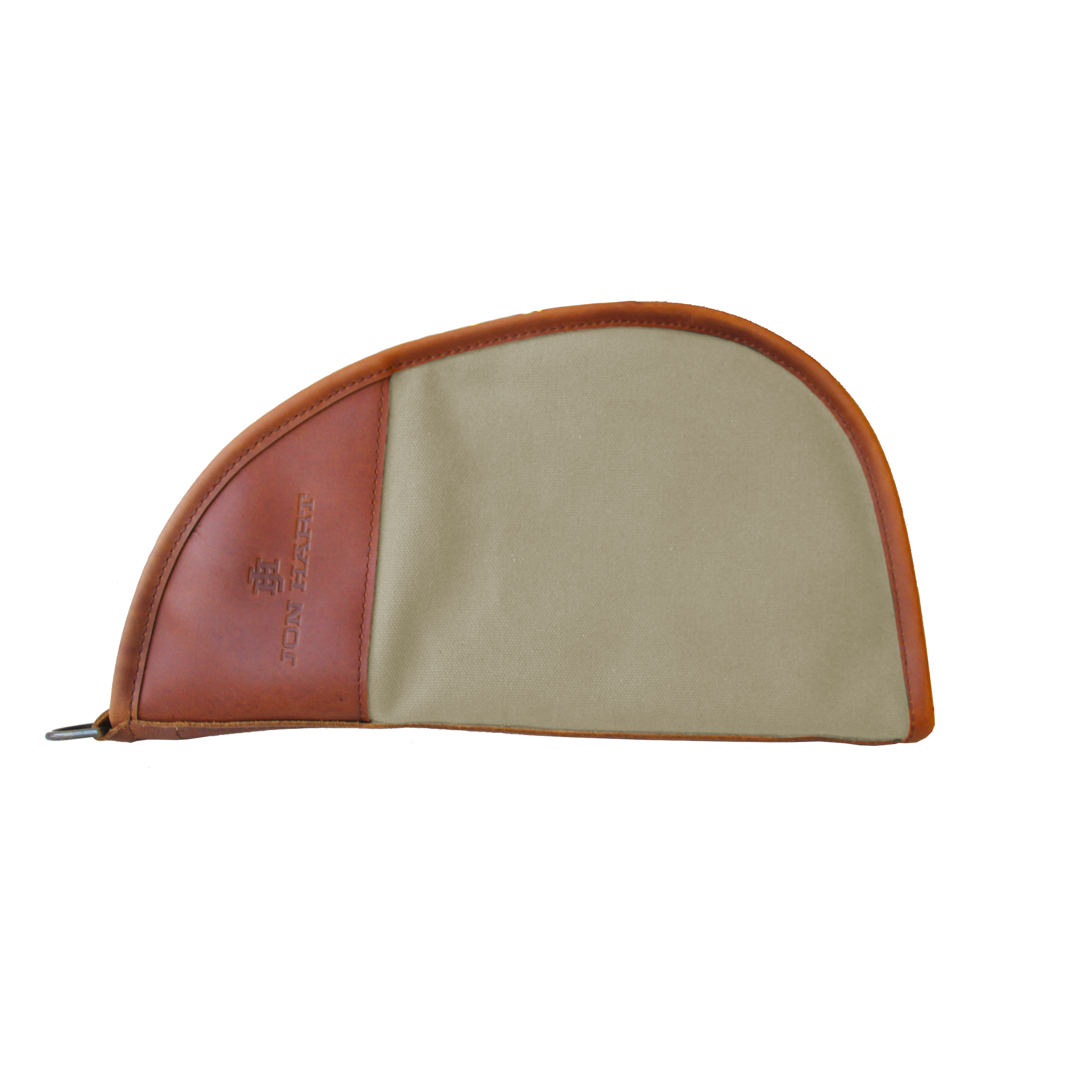 Large Revolver Case - Tan Coated Canvas Front Angle in Color 'Tan Coated Canvas'