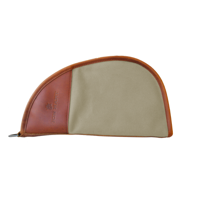 Large Revolver Case - Tan Coated Canvas Front Angle in Color 'Tan Coated Canvas'