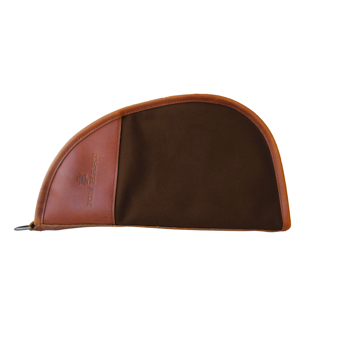 Large Revolver Case - Espresso Coated Canvas Front Angle in Color 'Espresso Coated Canvas'