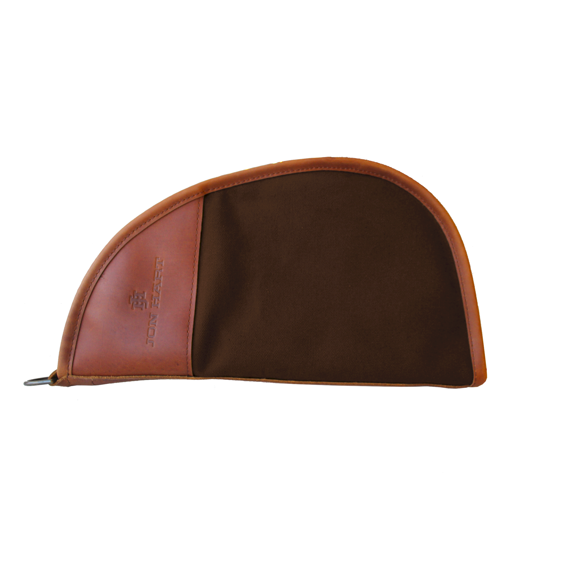 Large Revolver Case - Espresso Coated Canvas Front Angle in Color 'Espresso Coated Canvas'