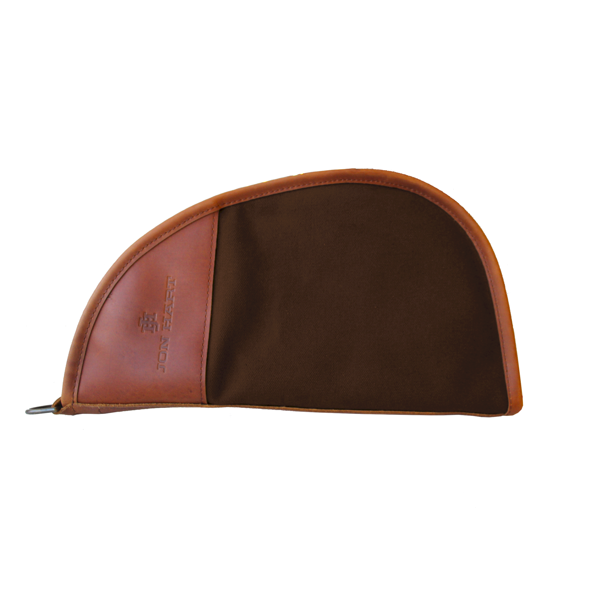 Large Revolver Case - Espresso Coated Canvas Front Angle in Color 'Espresso Coated Canvas'