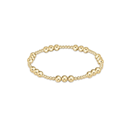 Classic Joy Pattern 5MM Bead Bracelet - Gold