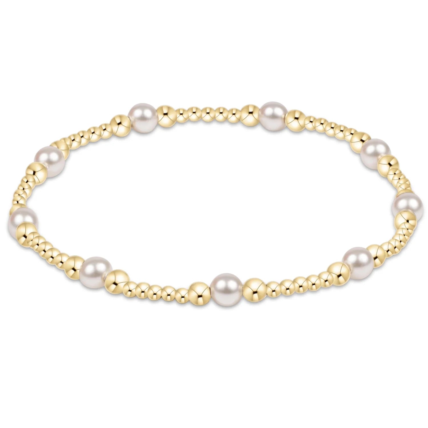 enewton   classic purpose pattern 4mm bead bracelet, pearl