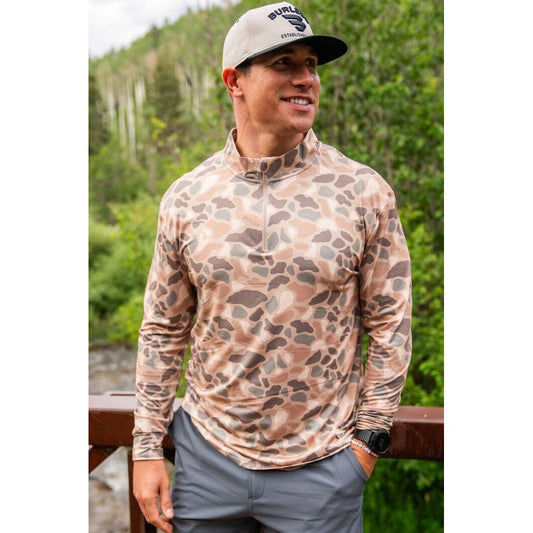 BURLEBO Performance Quarter ZIp in Pintail Camo