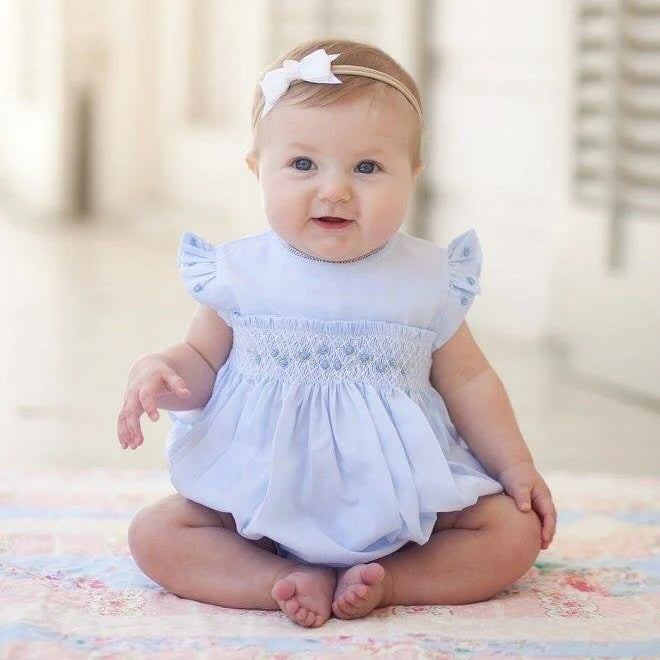 Rose Garden Collection Smocked Fly Sleeve Bubble