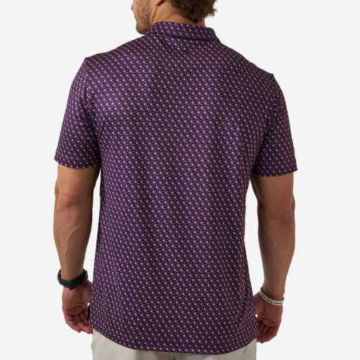 Performance Polo - Vintage Helmets - Purple And Yellow