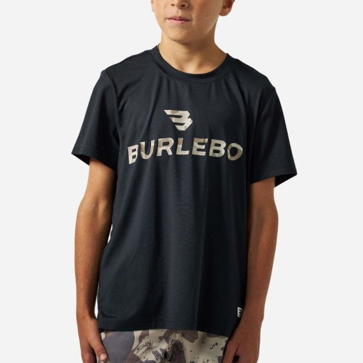 Youth Go To Tee - Flying B Logo - Black And Classic Deer Camo
