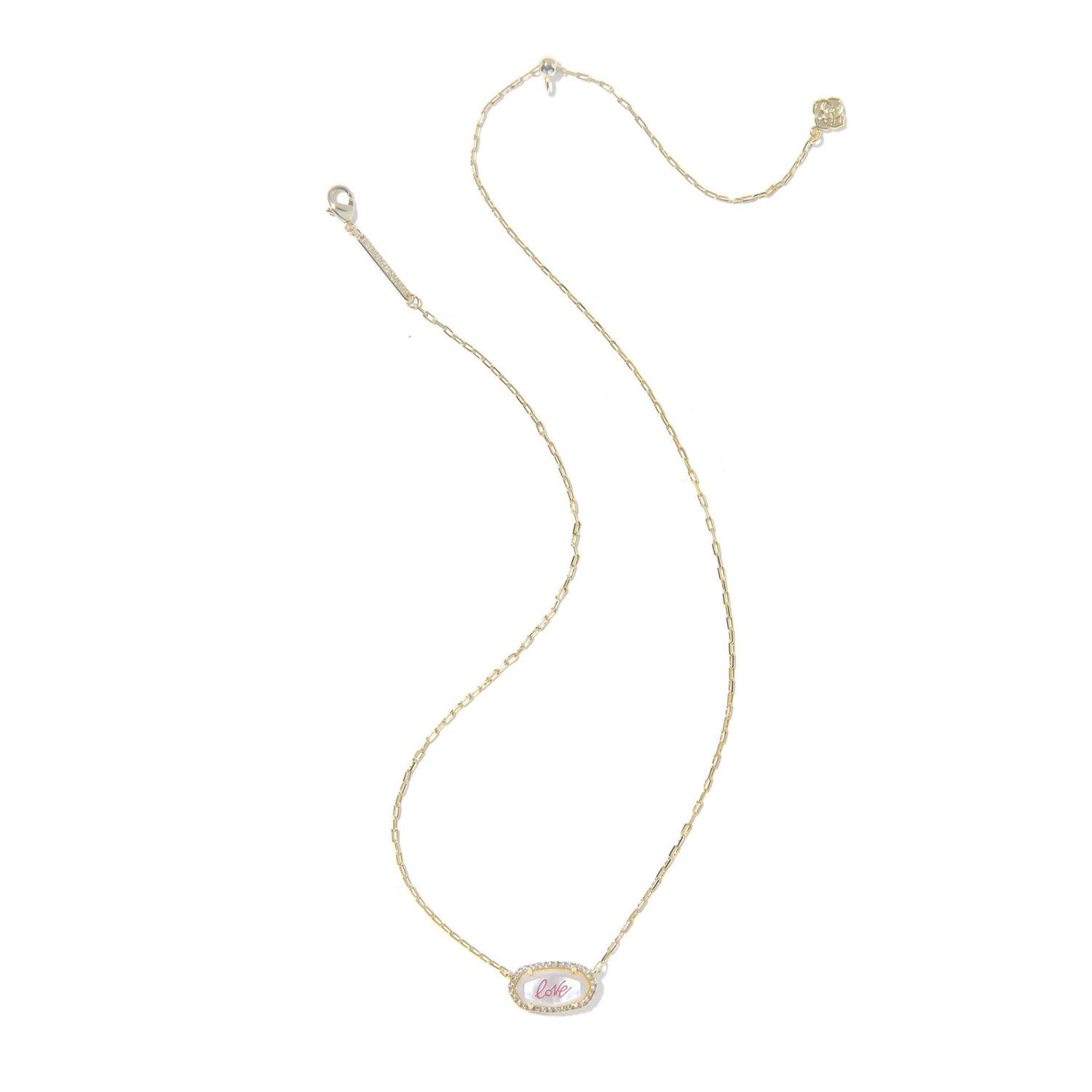 Elisa Pave Frame Short Pendant Necklace