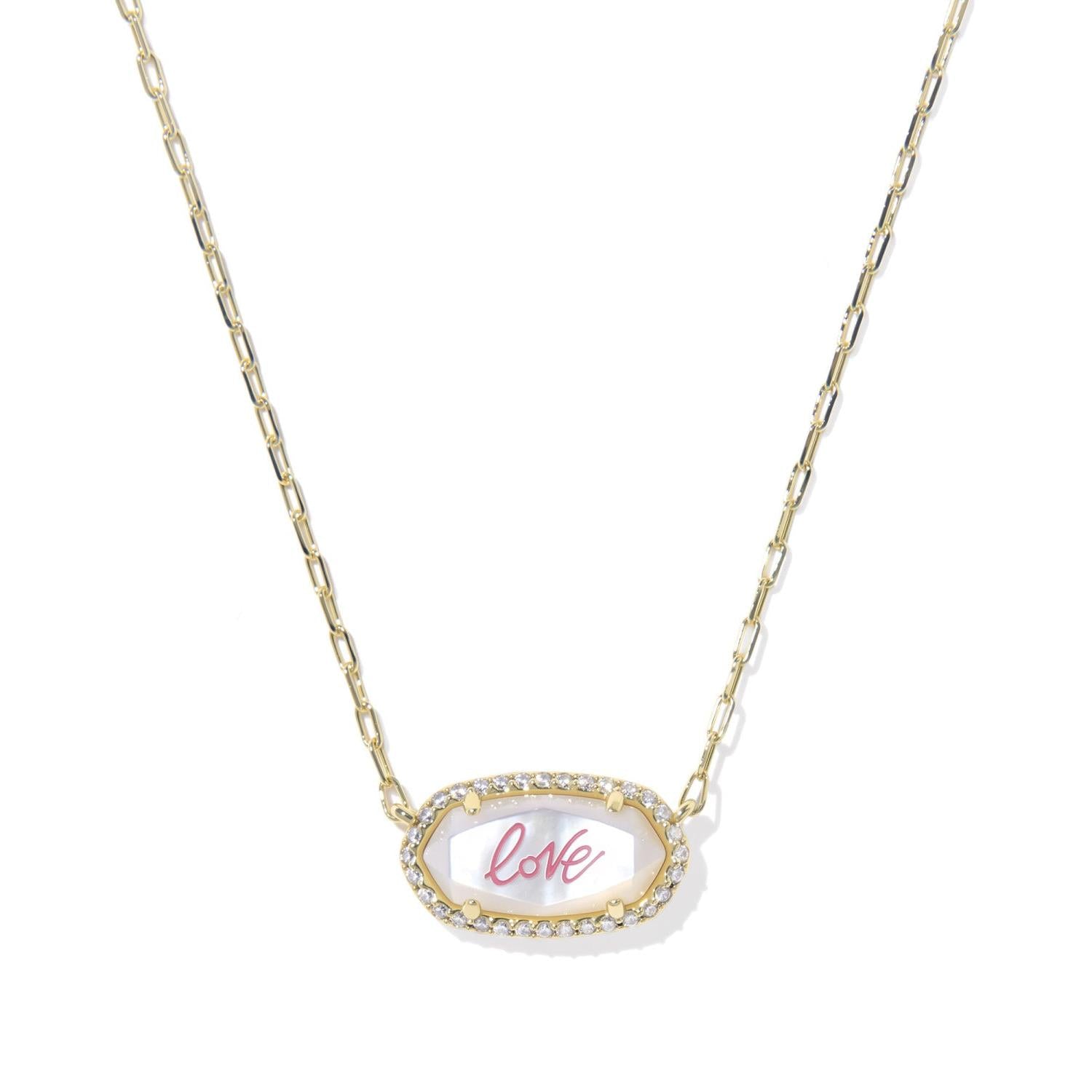 Elisa Pave Frame Short Pendant Necklace