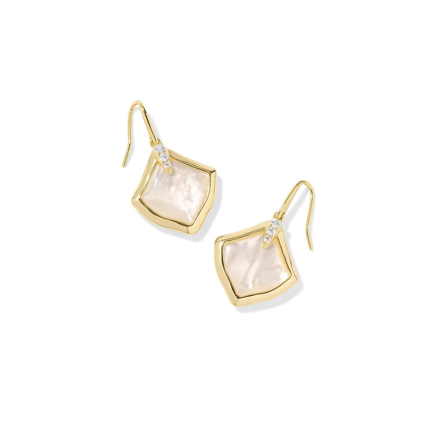 Kendra Scott Joelle Drop Earrings Gold Ivory Mother Of Pearl