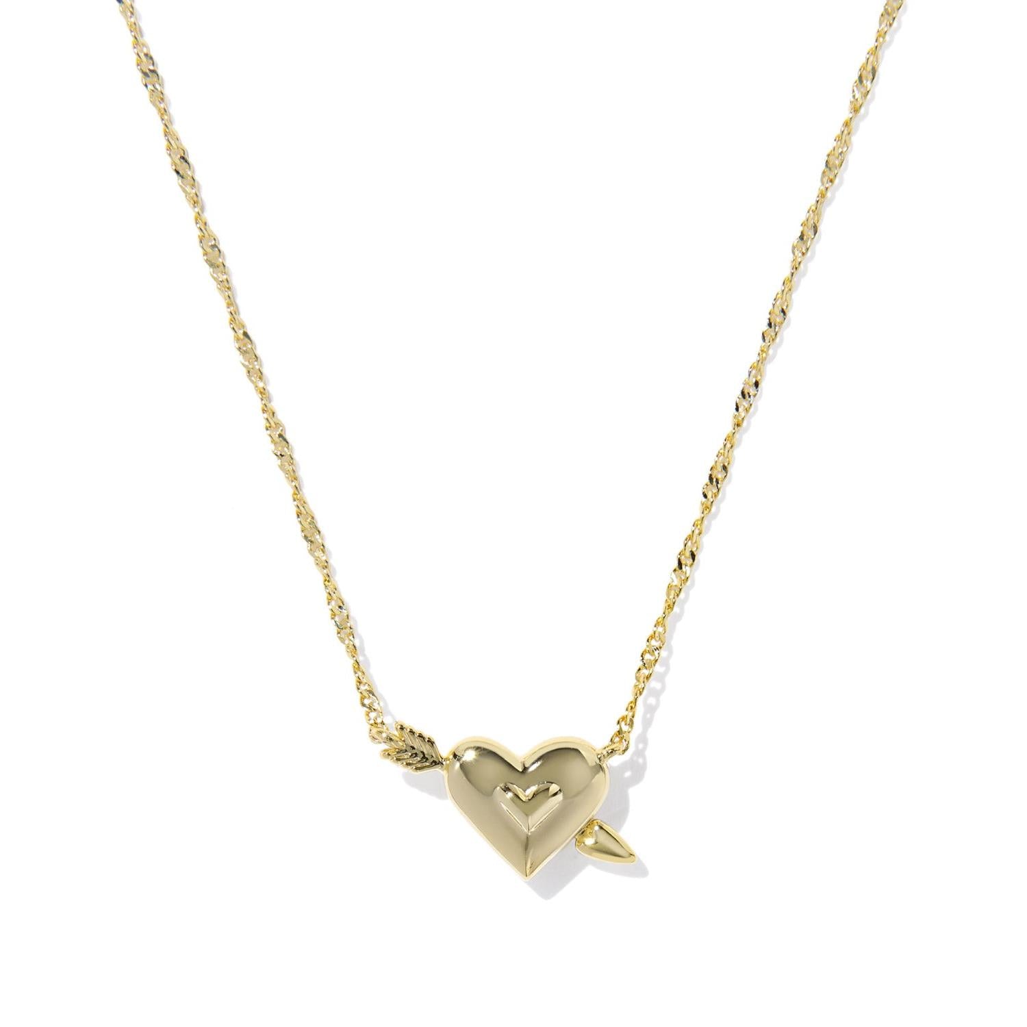 Ari Heart Arrow Short Pendant Necklace