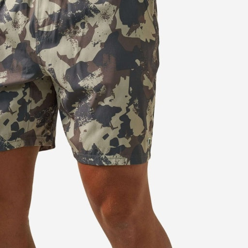BURLEBO men's Splatter Camo athletic shorts — 7-inch inseam