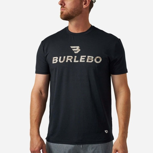 Go To Tee - Flying B Logo - Black And Classic Deer Camo