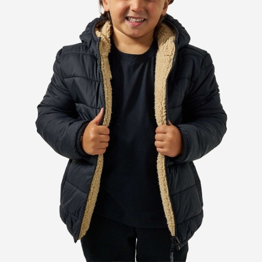 Youth Mountain Fleece - Reversible Hoodie Jacket - Tan - image 4