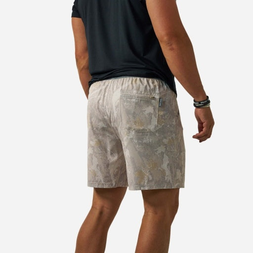 BURLEBO men's Drifter Camo athletic shorts — 7-inch inseam