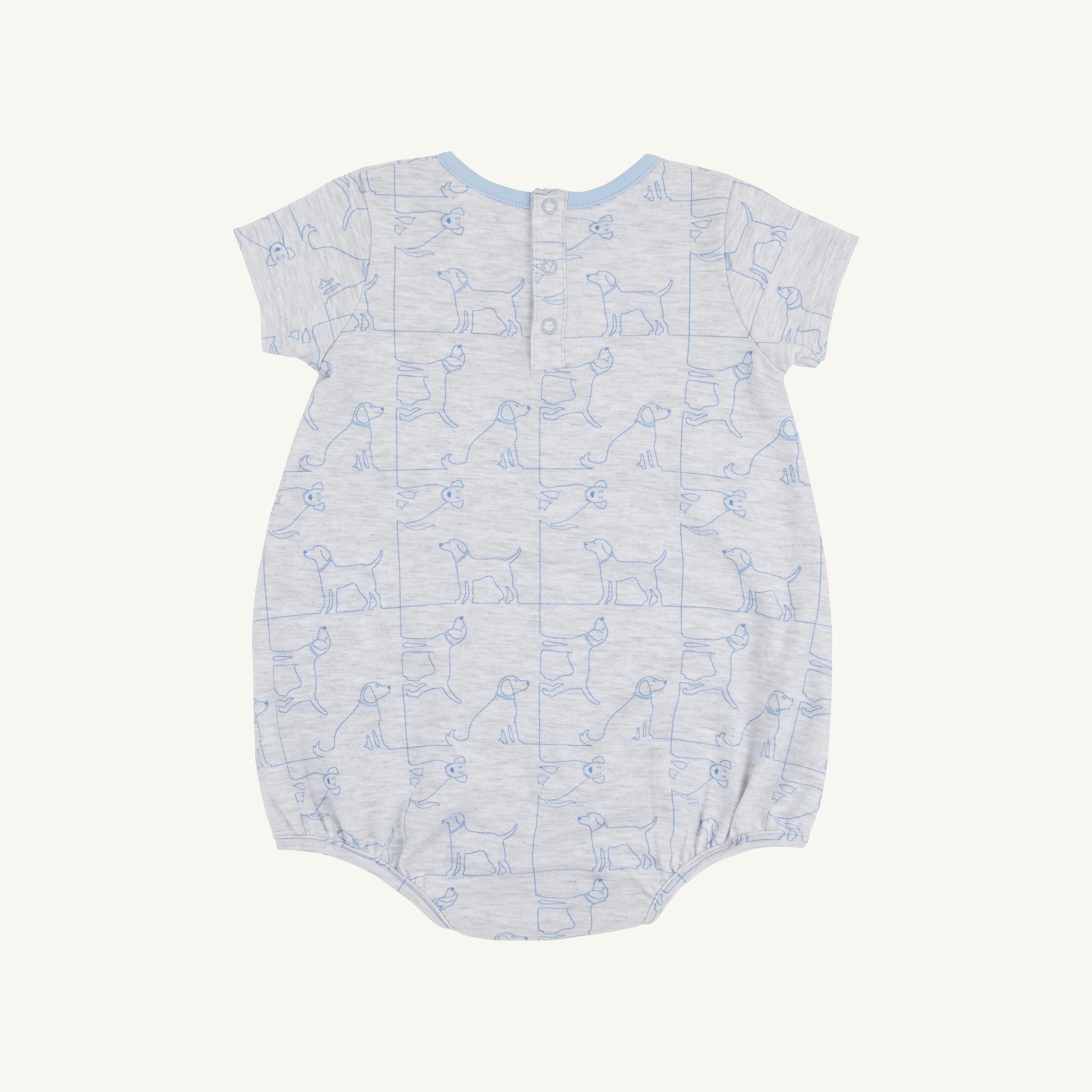 Short Sleeve Patton Play Bubble - Puppy Puzzle with Beale Street Blue