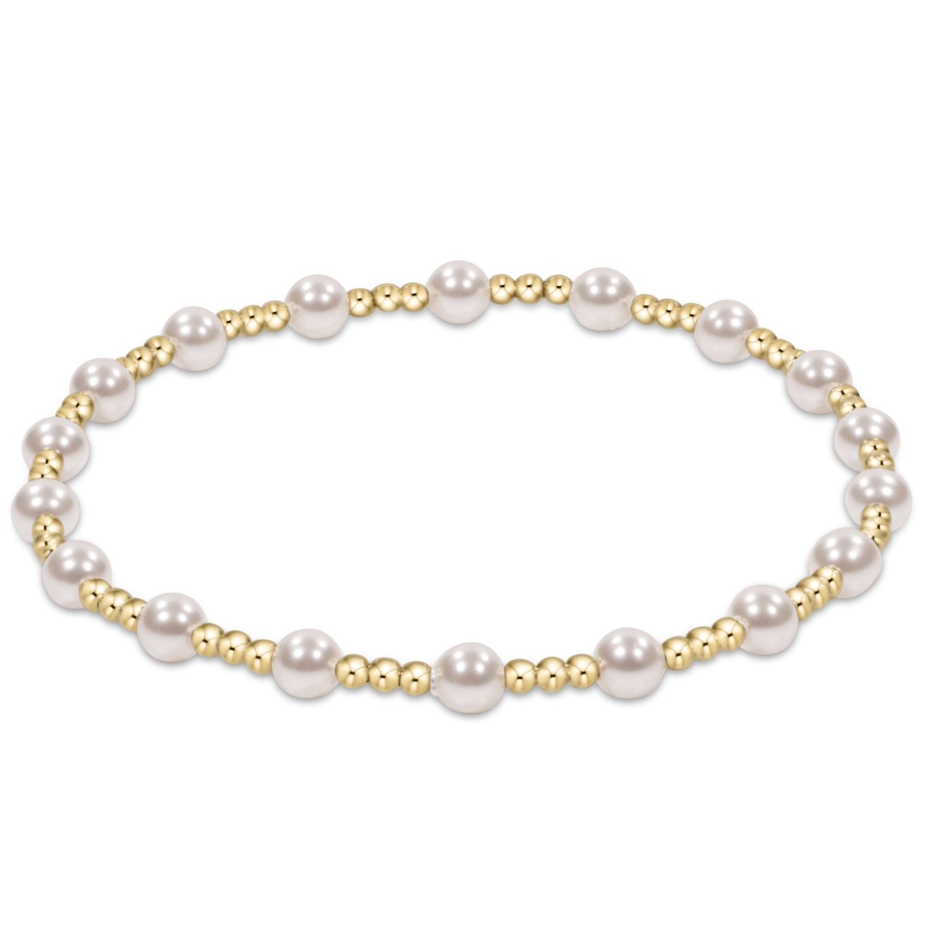 enewton pearl sincerity pattern 4mm bead bracelet, 6mm gold