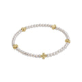 enewton signature cross small pearl pattern 3mm bead bracelet, gold