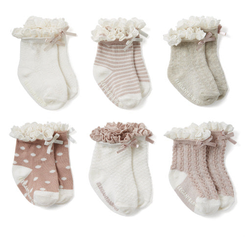 Fancy Pink Socks, 6-pack | Baby Shower Madison Ranes