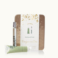 A fragrance duo set by Thymes, featuring a eucalyptus scent. The set includes a spray pen and a small tub of body lotion, both with eucalyptus graphics on the packaging.