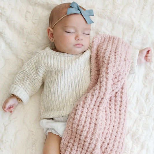 Waffle Knit Mini Blanket | Baby Shower Madison Ranes