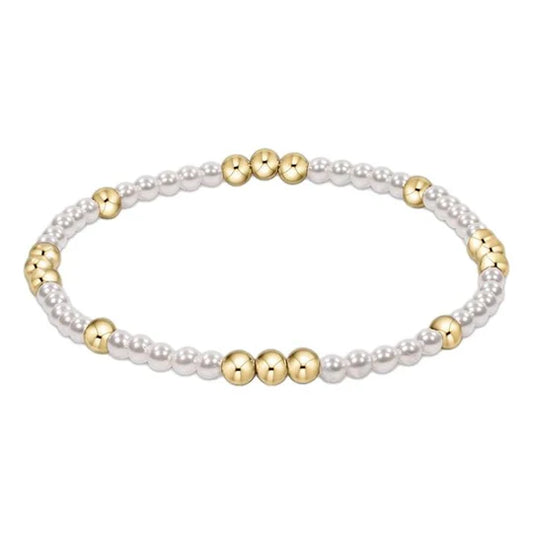 Worthy Pattern 3MM Bead Bracelet, Pearl