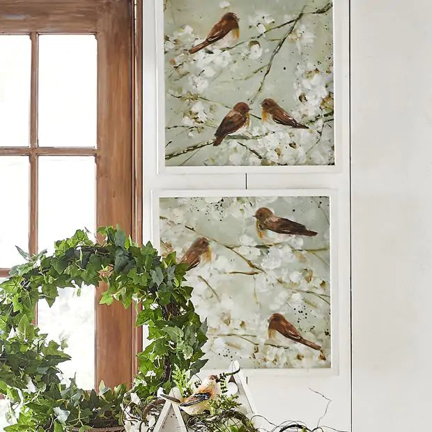 Wrens On Branch Framed Print