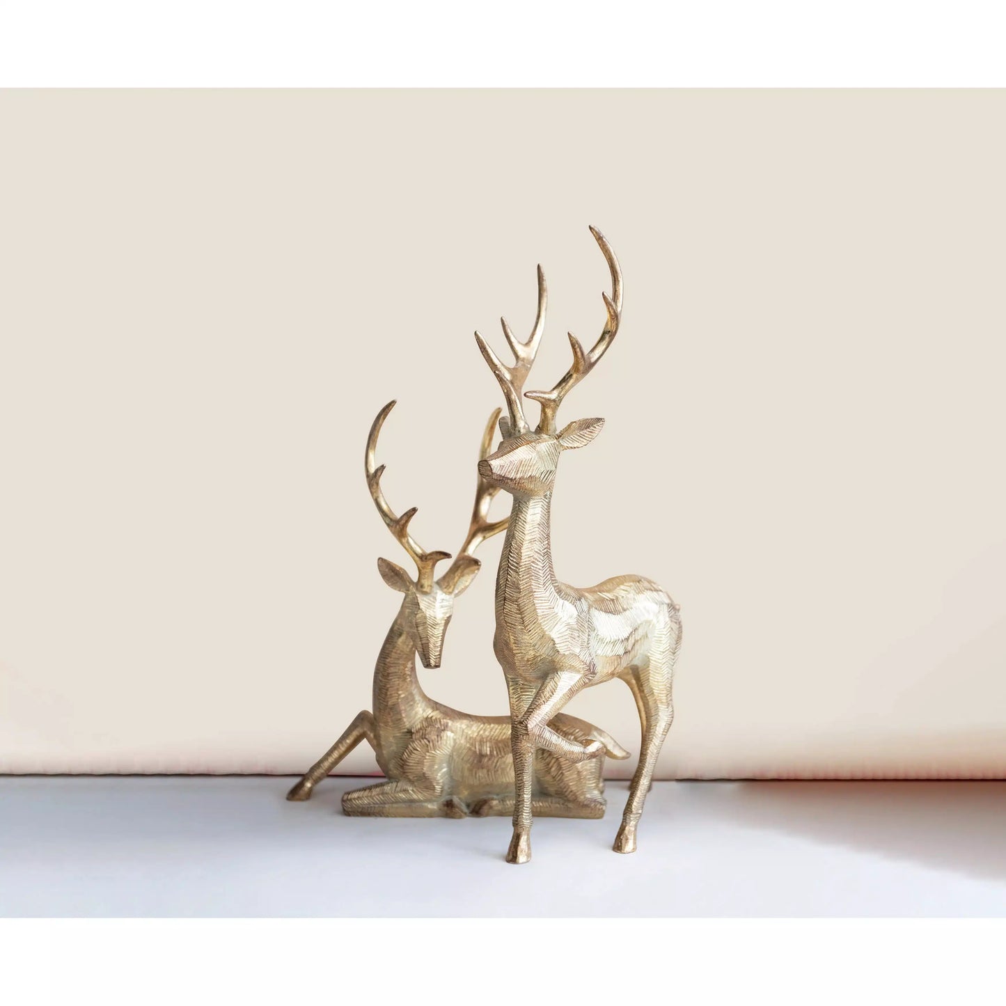 Gold Resin Deer, Set of 2