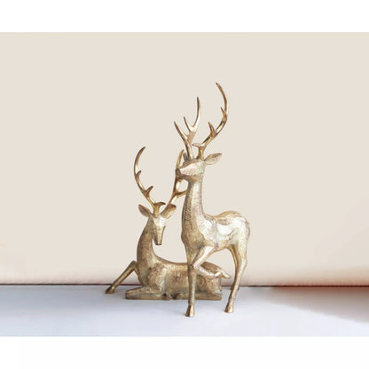 Gold Resin Deer, Set of 2