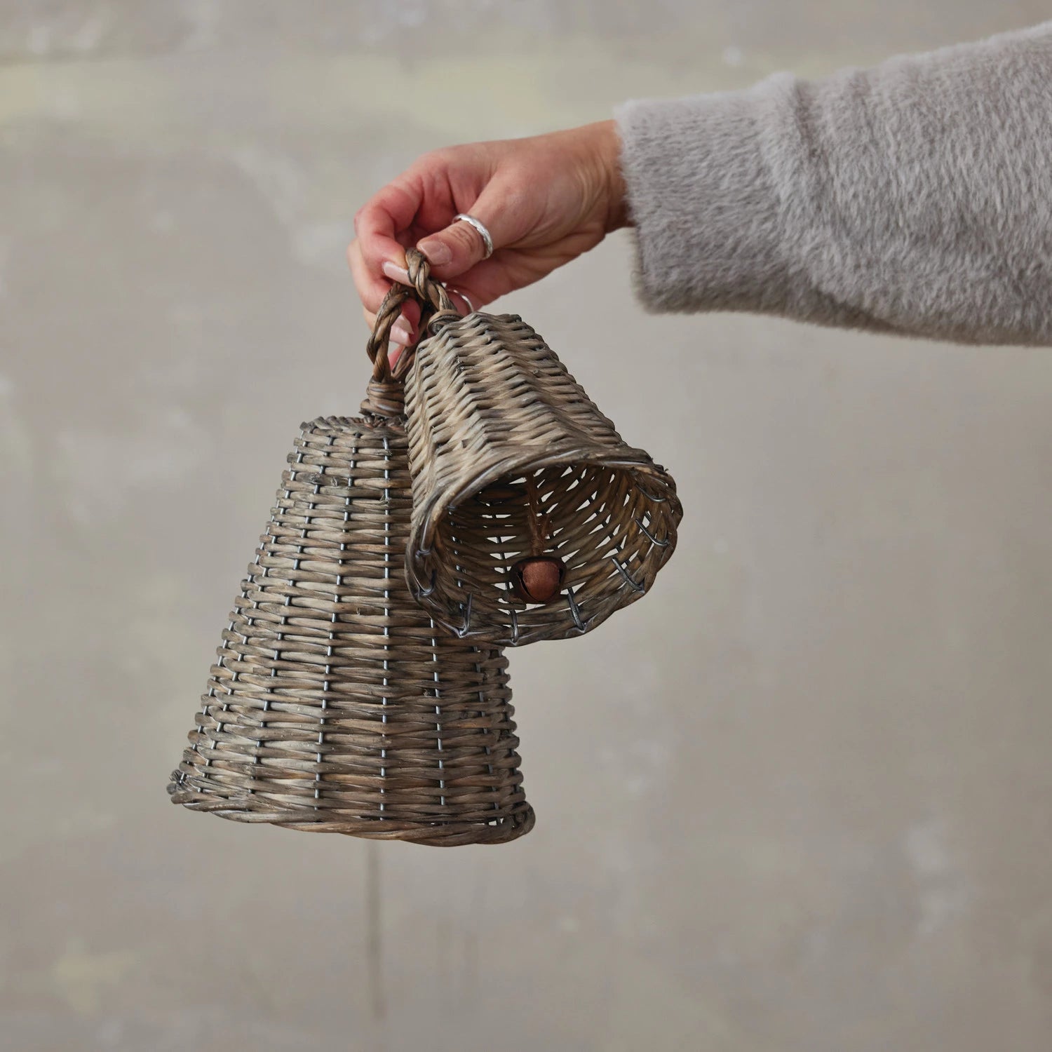 Woven Reed & Metal Jingle Bell