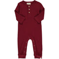 Me & Henry Mason Rib Romper in Burgundy Rib