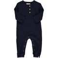 Me & Henry Mason Rib Romper in Navy Rib