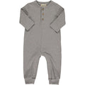 Me & Henry Mason Rib Romper in Tan/Grey Stripe
