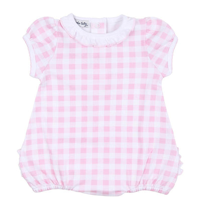 Baby Checks Essentials Pink Ruffle S/S Bubble