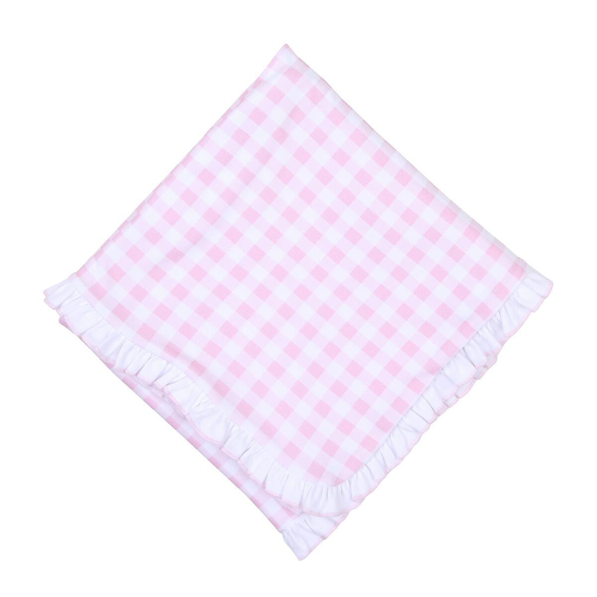 Baby Checks Essentials Pink Ruffle Receiving Blanket