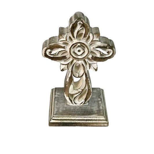 Carved Wood Catalonia Table Cross