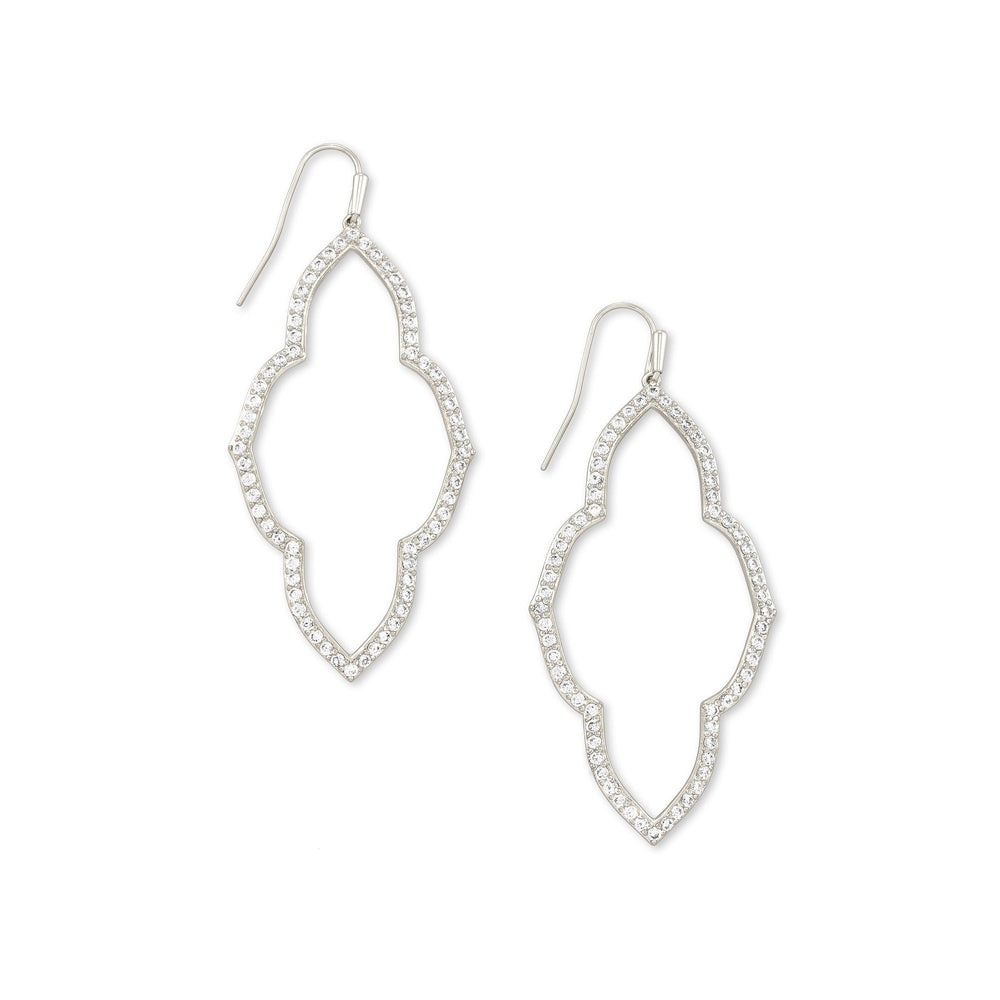 Kendra Scott Abbie Open Frame Earring Rhodium Metal