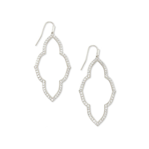 Kendra Scott Abbie Open Frame Earring Rhodium Metal