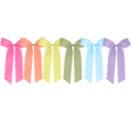 Satin Ruffle Long Tail Bow - Pastel Colors
