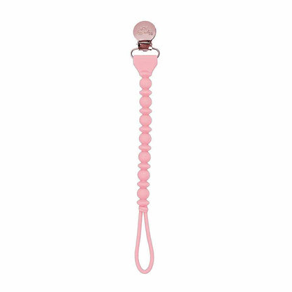 Sweetie Strap Silicone One-Piece Pacifier Clip - pink beaded -Itzy Ritzy-Lasting Impressions
