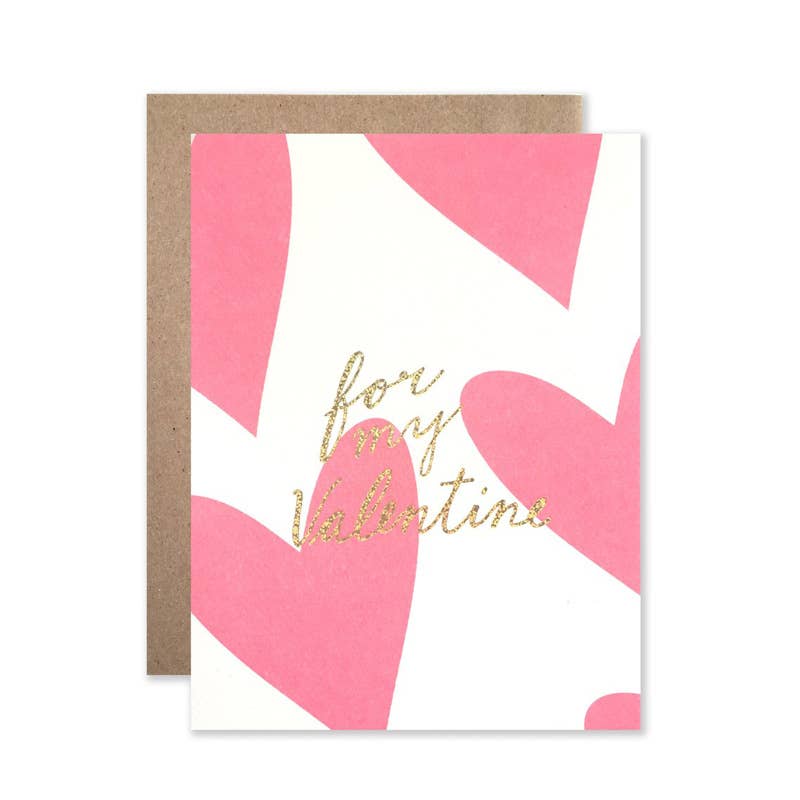 Valentine Hearts With Glitter Foil Card-Hartland Brooklyn-Lasting Impressions