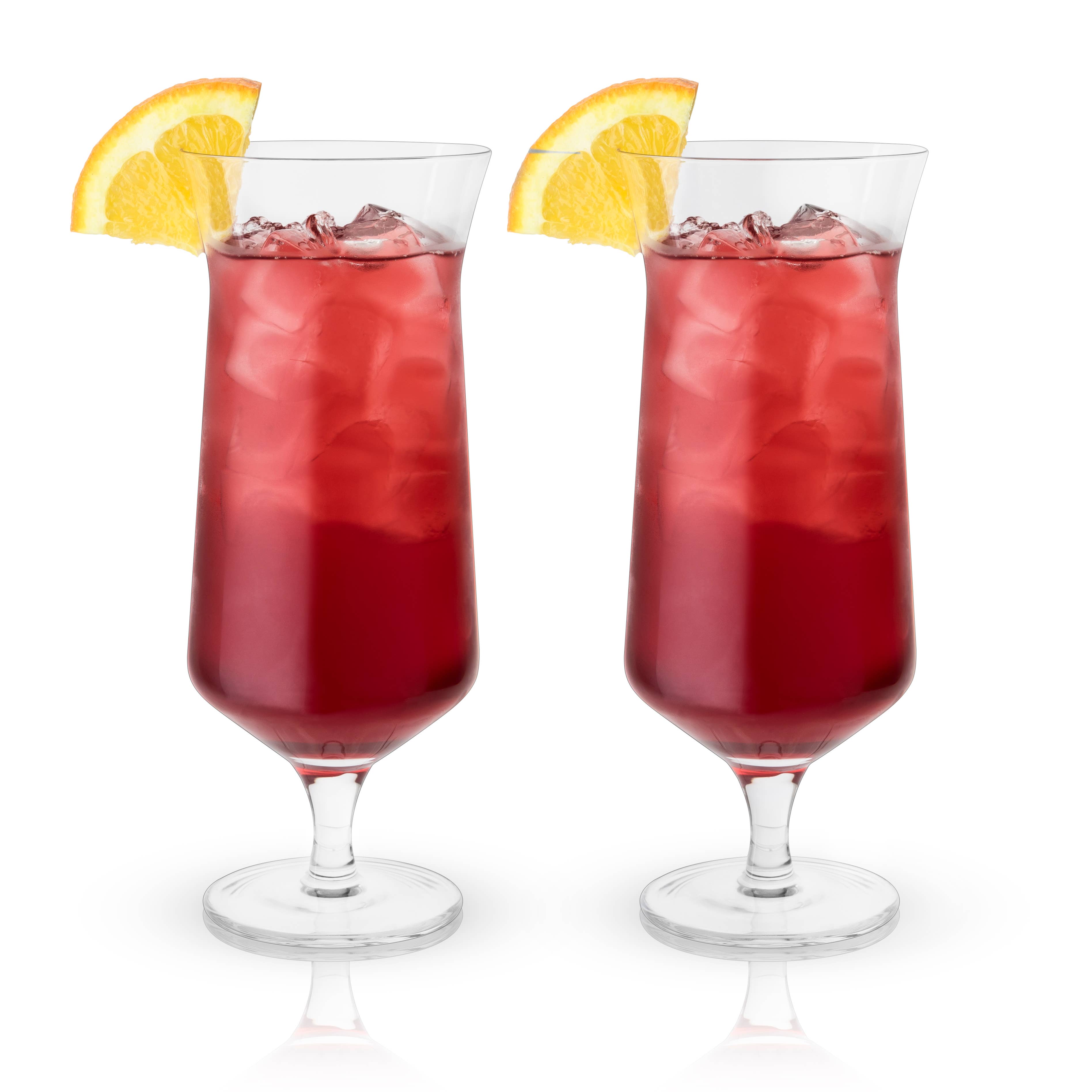 Angled Crystal Hurricane Glasses