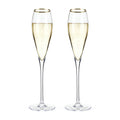 Belmont™ - Gold Rimmed Crystal Champagne Flutes