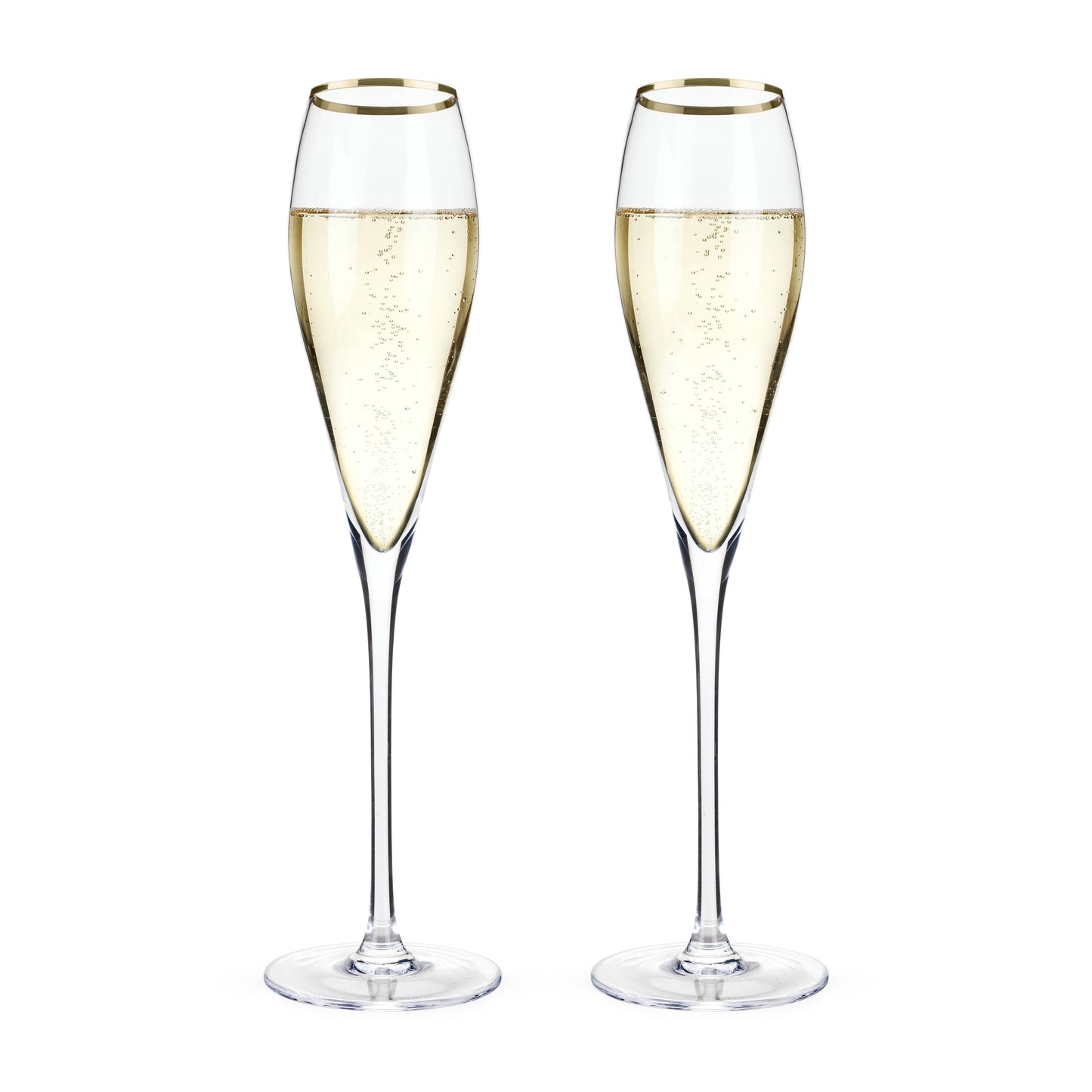 Belmont™ - Gold Rimmed Crystal Champagne Flutes