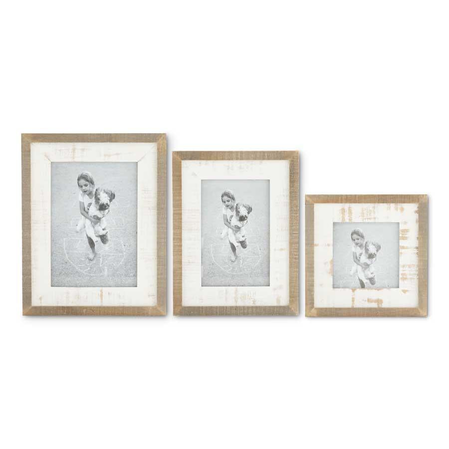 Natural and Whitewashed Wood Photo Frames