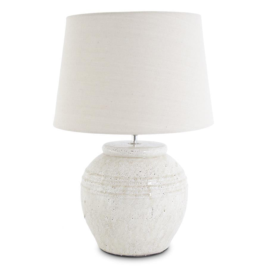 Cream Crackled Ceramic Lamp