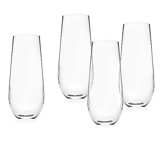 European Stemless Champagne Flutes, Set of 2