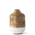 Mango Wood & White Metal Bottom Vases
